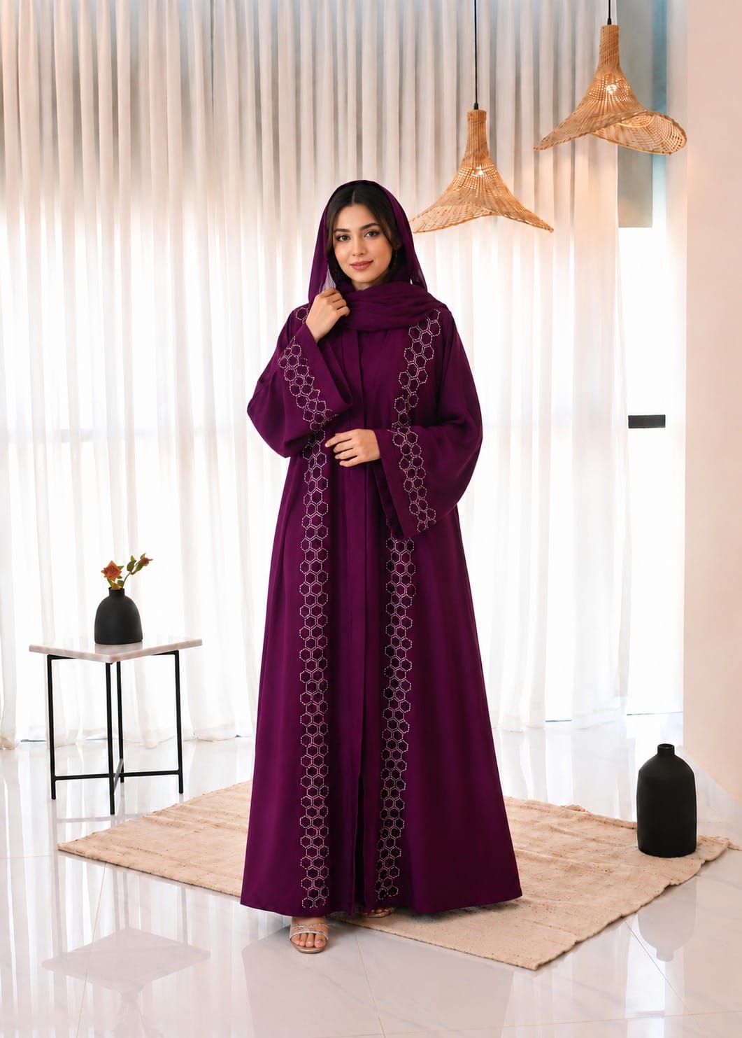 Majestic Plum Abaya