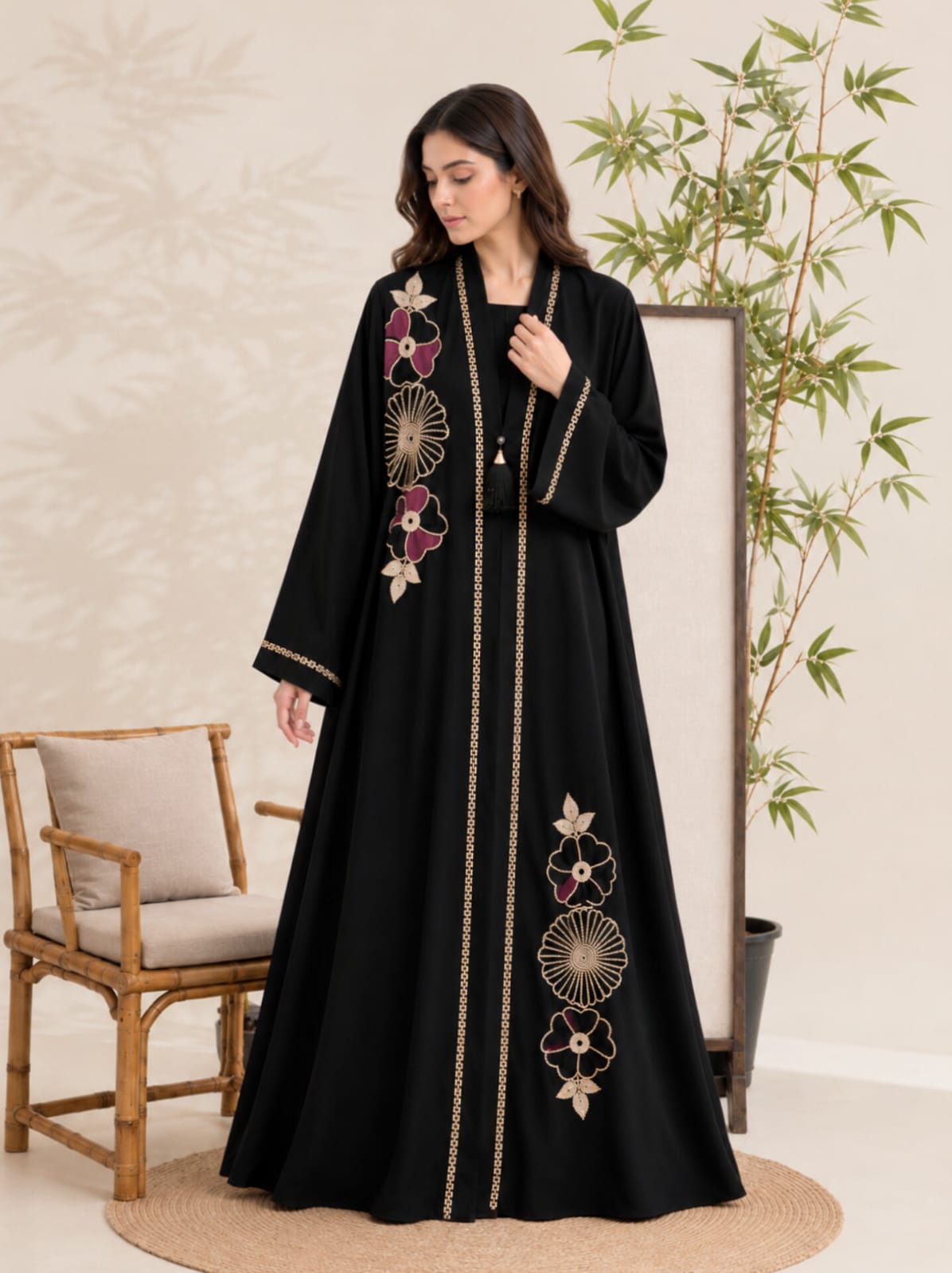 Velvet Bloom Abaya